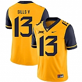 West Virginia Mountaineers 13 David Sills V Gold College Football Jerseys Dzhi,baseball caps,new era cap wholesale,wholesale hats